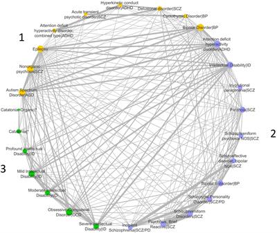 Disease similarity network analysis of Autism Spectrum Disorder and comorbid brain disorders